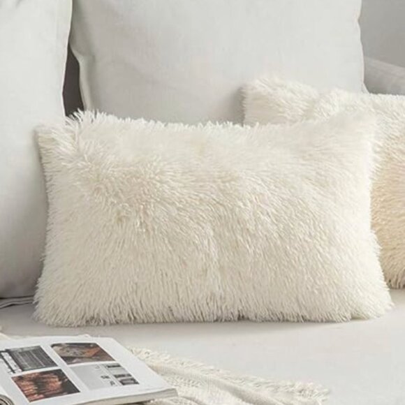 Luxury Faux Fur Throw Pillow COVER 12" X 20" - Picture 1 of 5